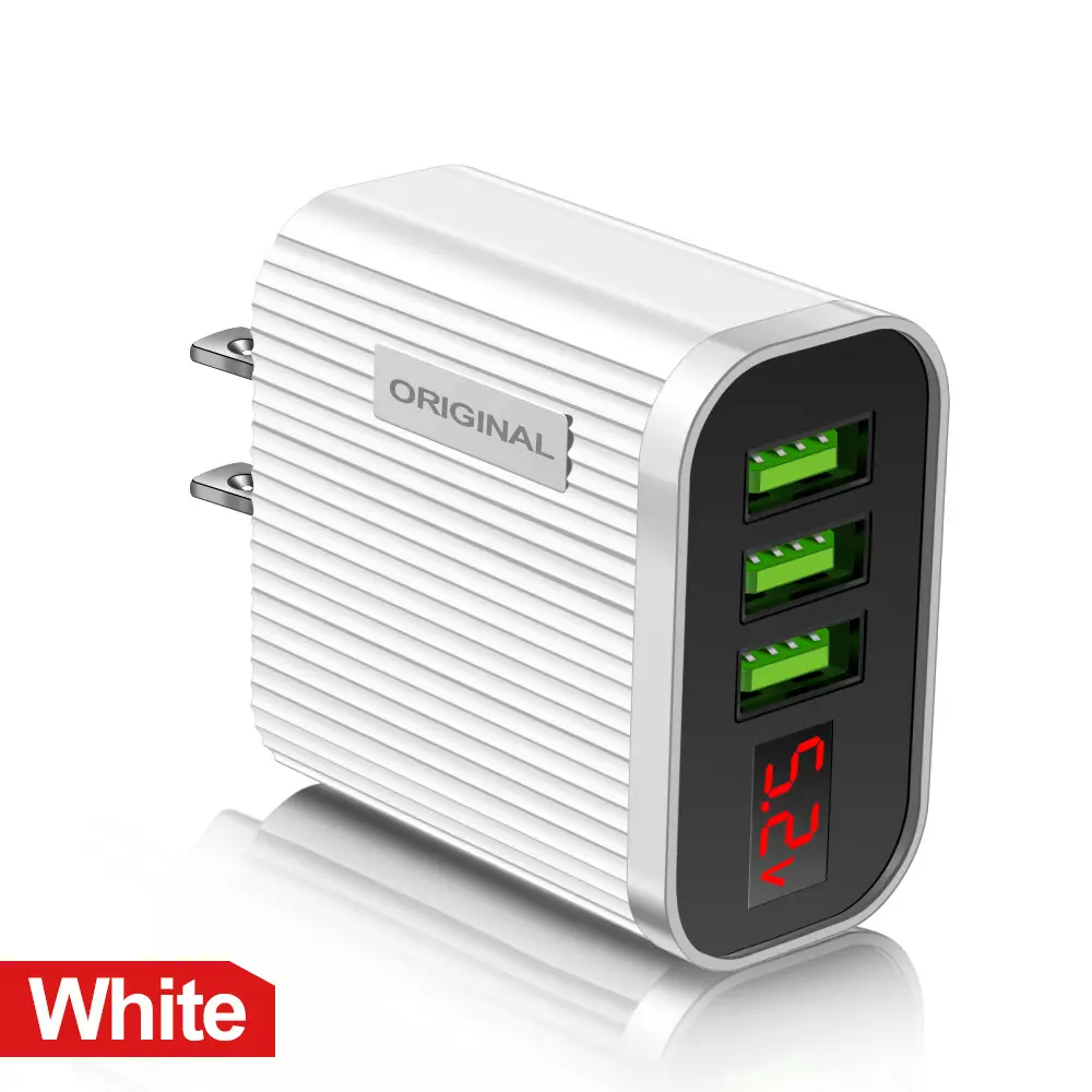 3 USB Digital Travel Charger 3.1A Black
