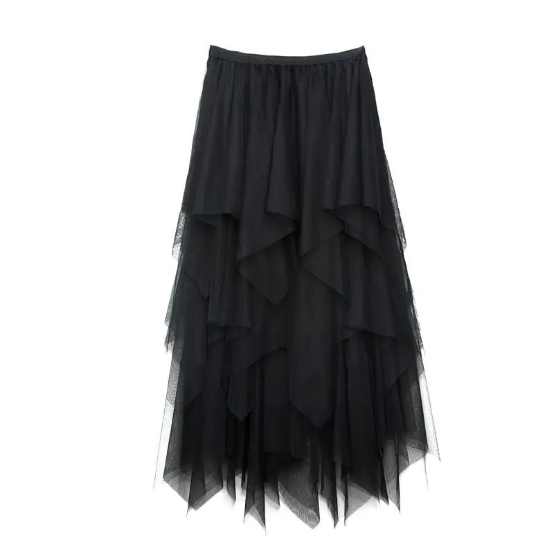 Factory Wholesale Pink Mesh Long Skirt for Women - Image 54