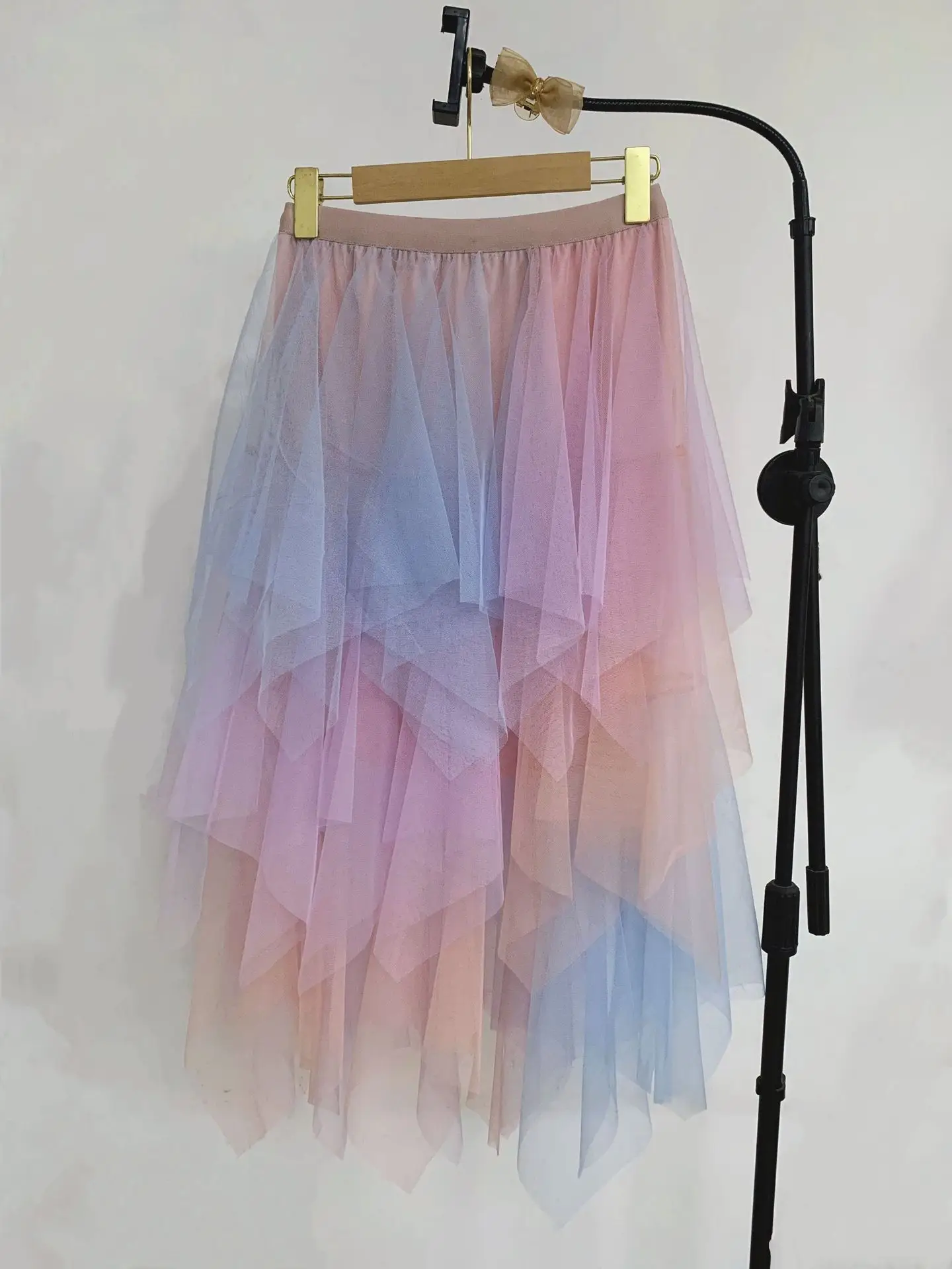 Factory Wholesale Pink Mesh Long Skirt for Women - Image 29