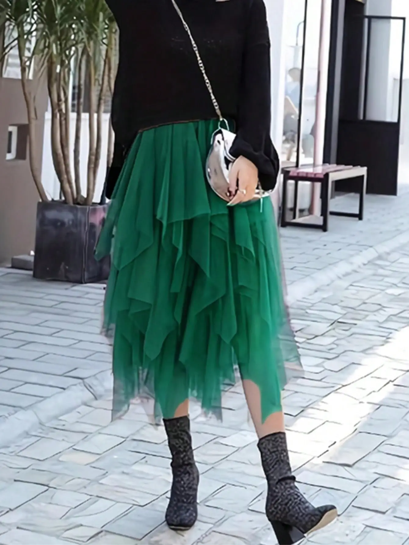 Factory Wholesale Pink Mesh Long Skirt for Women - Image 31