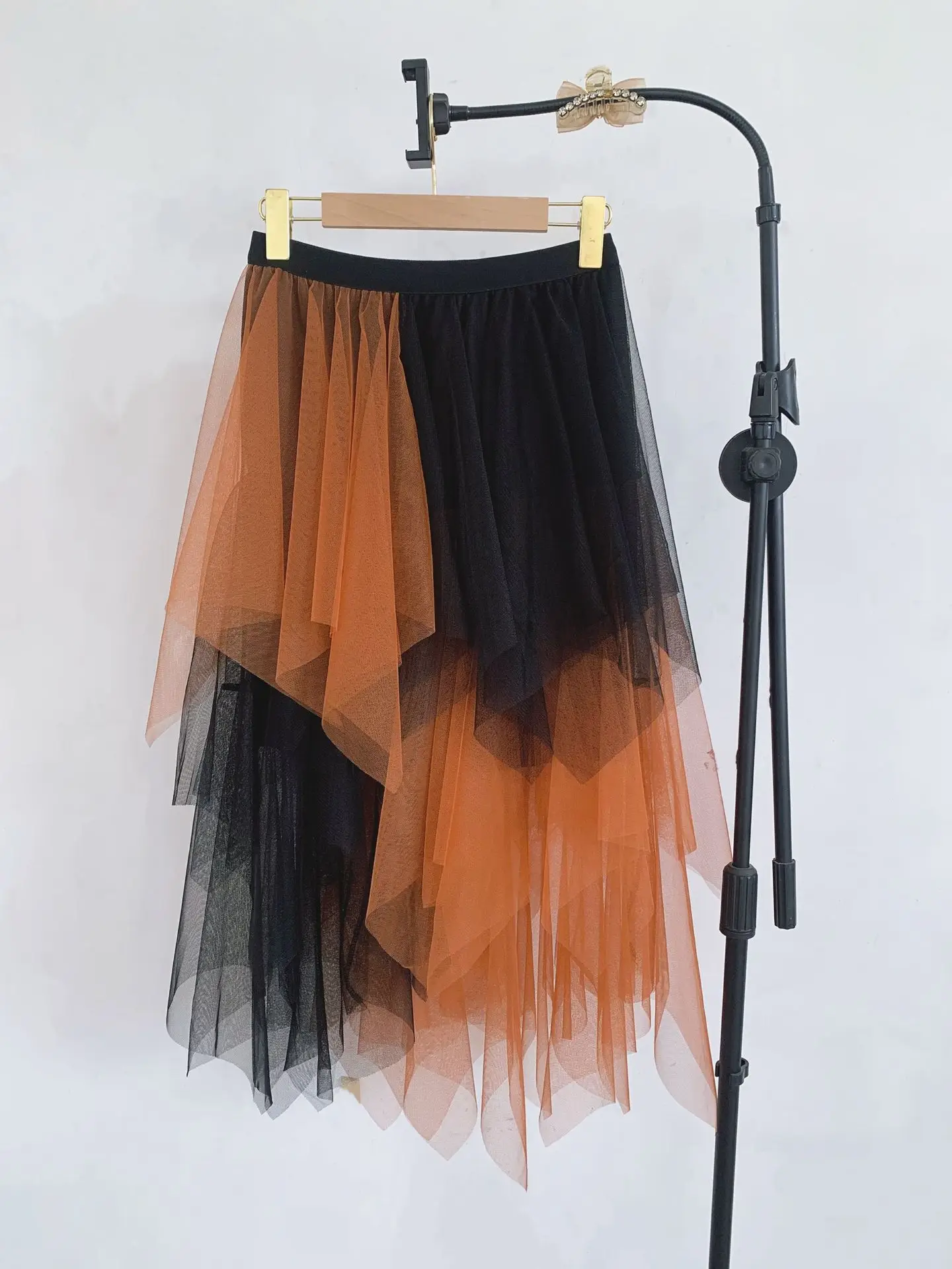 Factory Wholesale Pink Mesh Long Skirt for Women - Image 49