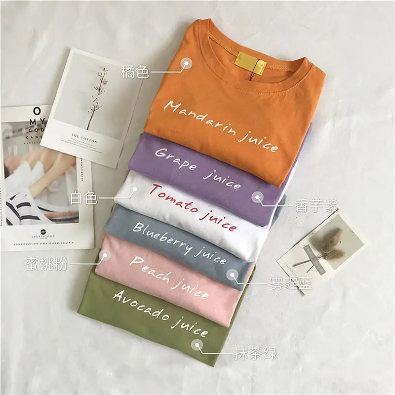 Women's Letter Printed Short Sleeve T-Shirt White Summer Casual - Image 3