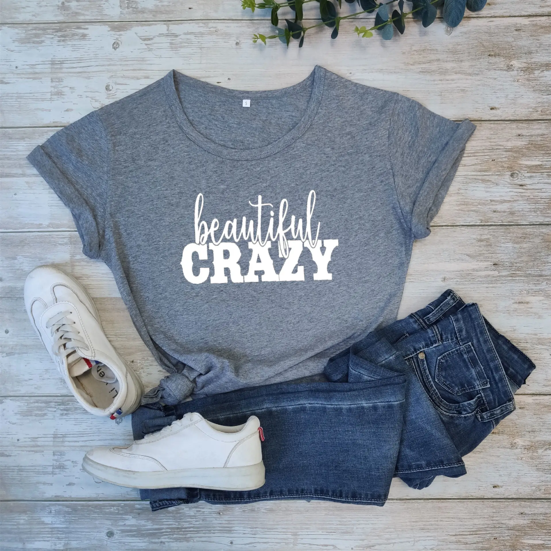 Beautiful Crazy Letter Short Sleeve T-Shirt Yellow - Image 6