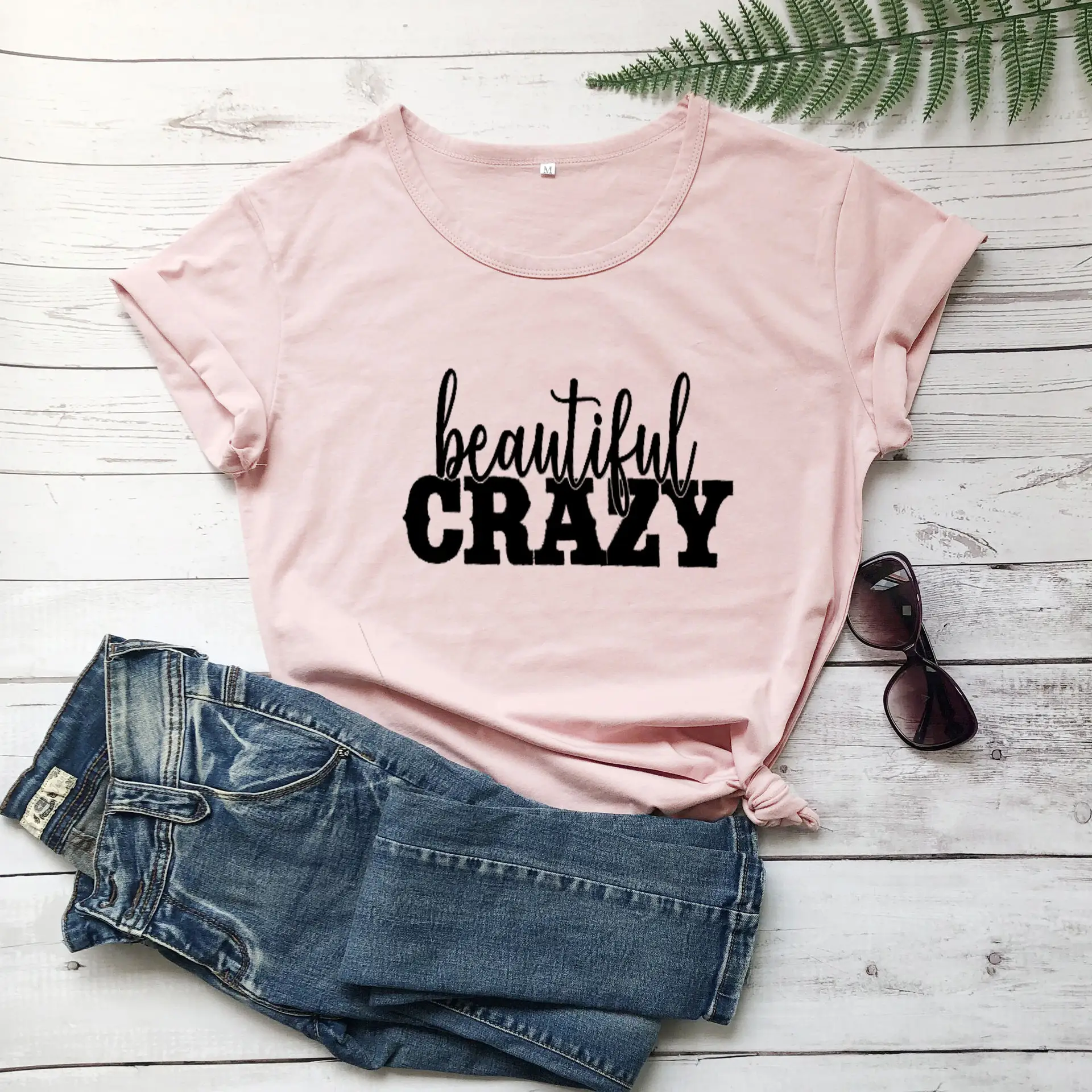 Beautiful Crazy Letter Short Sleeve T-Shirt Yellow - Image 8