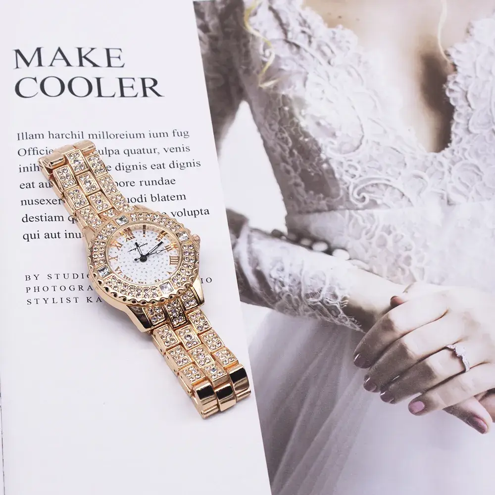 Women Cross-Border Watch Set with Diamond Watch Case