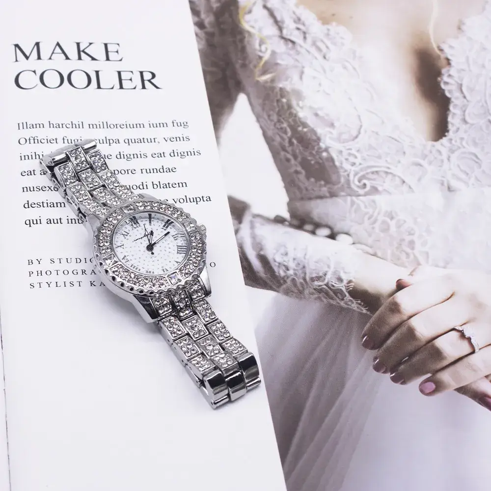 Women Cross-Border Watch Set with Diamond Watch Case