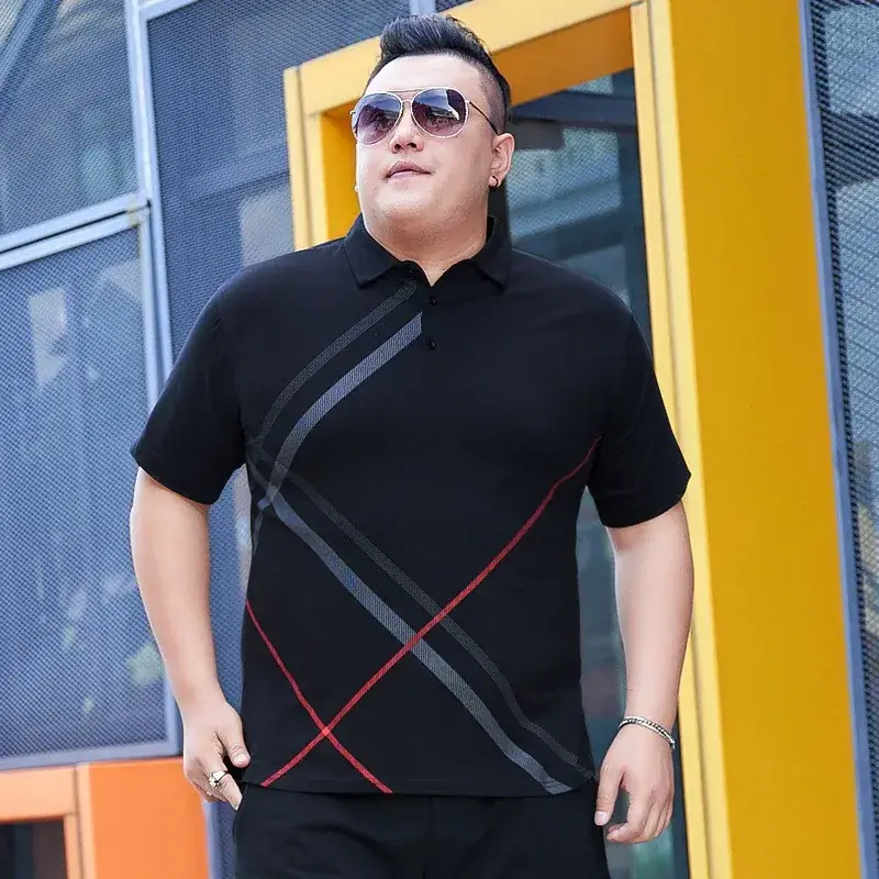 Daifa Black Polo Shirt for Fat Men Extra Large - Image 3