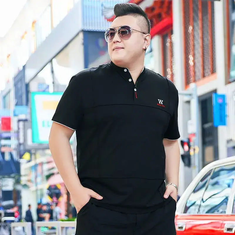 Daifa Black Polo Shirt for Fat Men Extra Large - Image 4