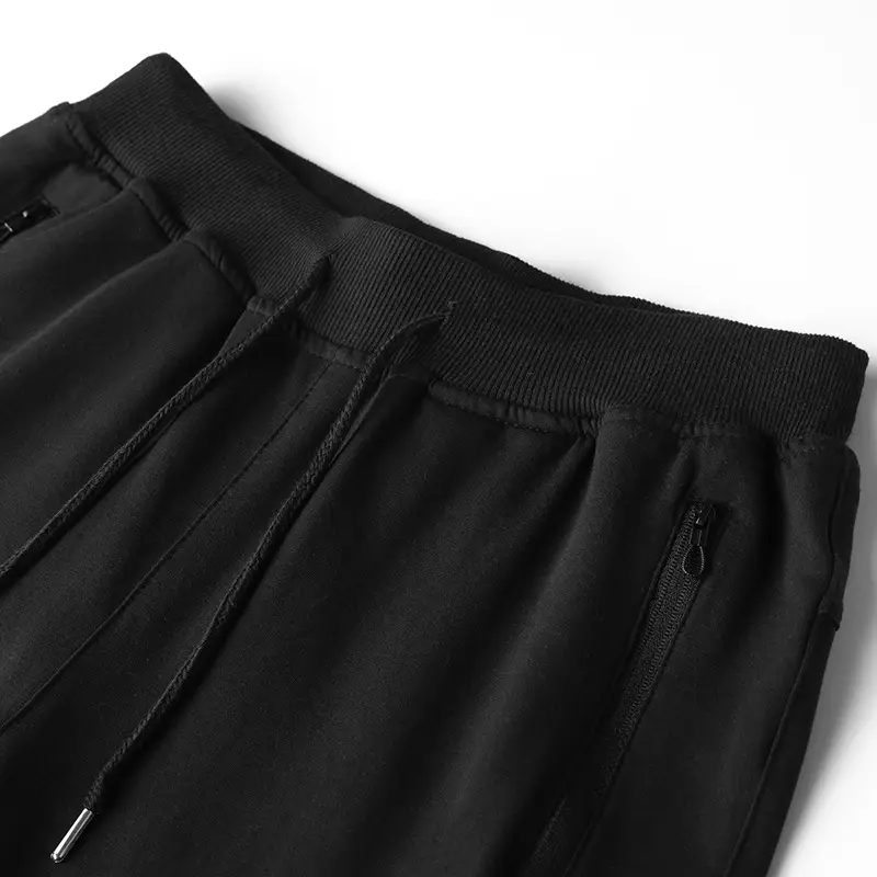 Men Knitted Capri Pants Navy Blue Large - Image 7