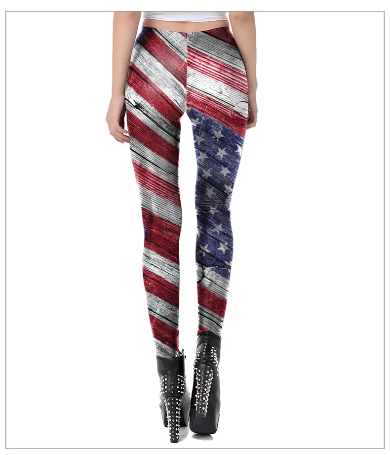 Women's American Flag Printed Slim Fit Leggings KDK2057 — feature 11