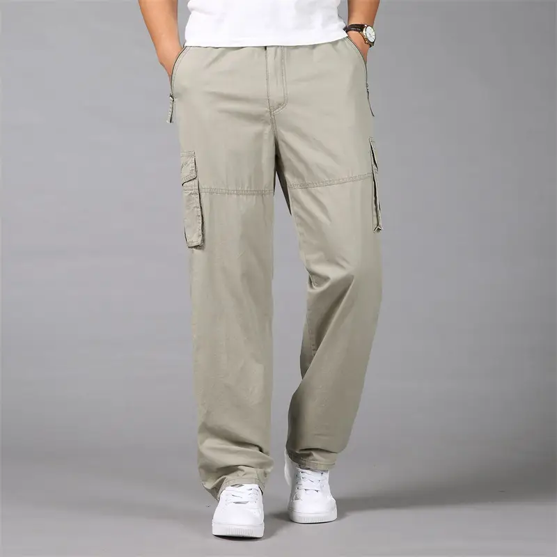 Men Olive Green Multi-Pocket Cargo Pants 2025 - Image 5