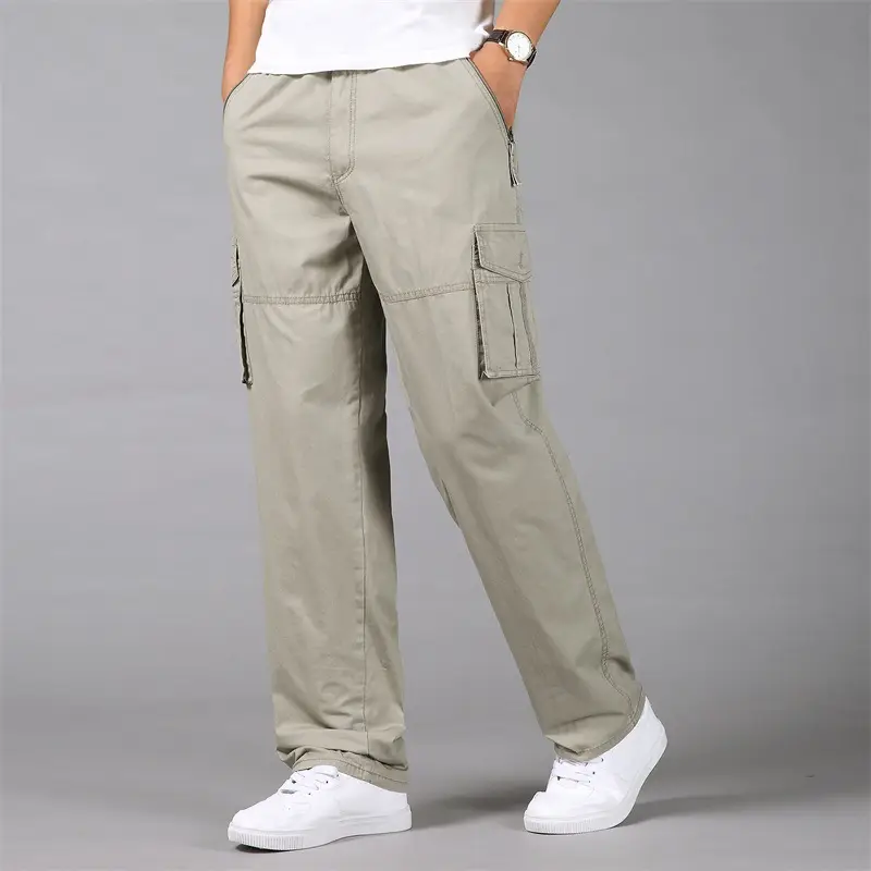 Men Olive Green Multi-Pocket Cargo Pants 2025 - Image 3