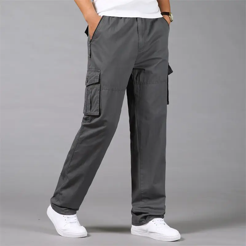 Men Olive Green Multi-Pocket Cargo Pants 2025 - Image 4