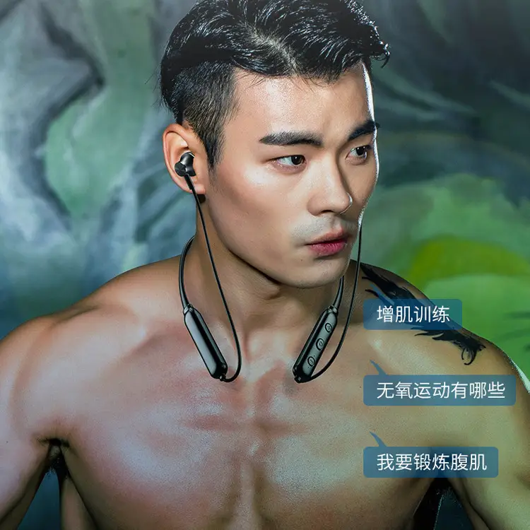Neck-Mounted Bluetooth Headset Black 5.0 Ultra Long Standby