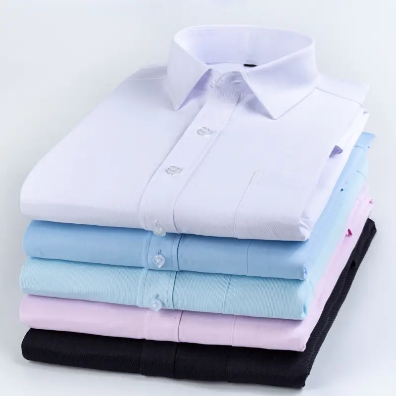 Navy Blue Slim Fit Business Shirt for Men - Image 112