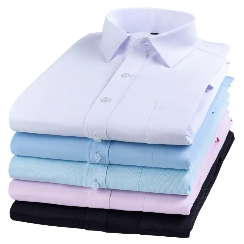 Navy Blue Slim Fit Business Shirt for Men - Image 115