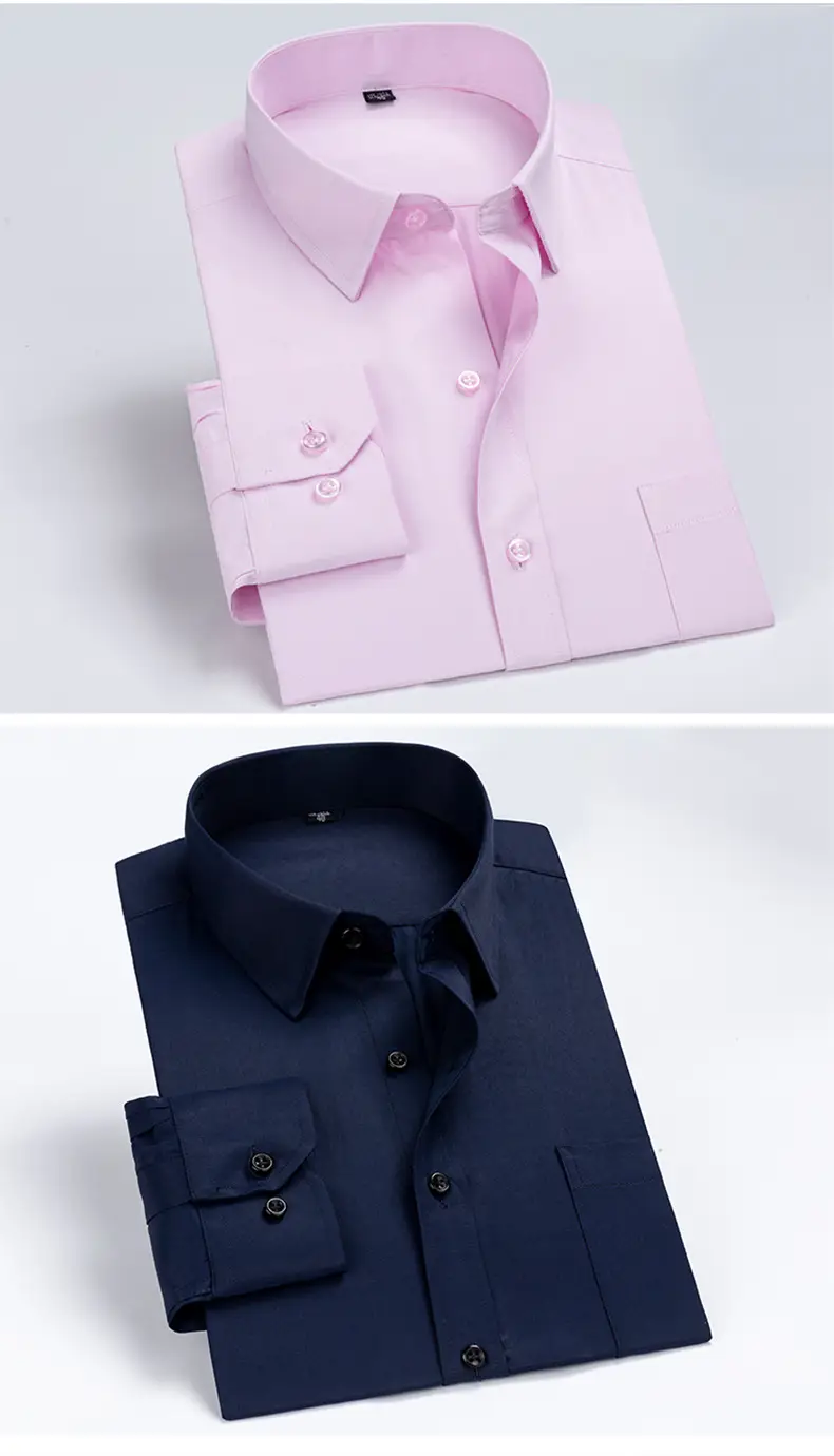 Navy Blue Slim Fit Business Shirt for Men — feature 11