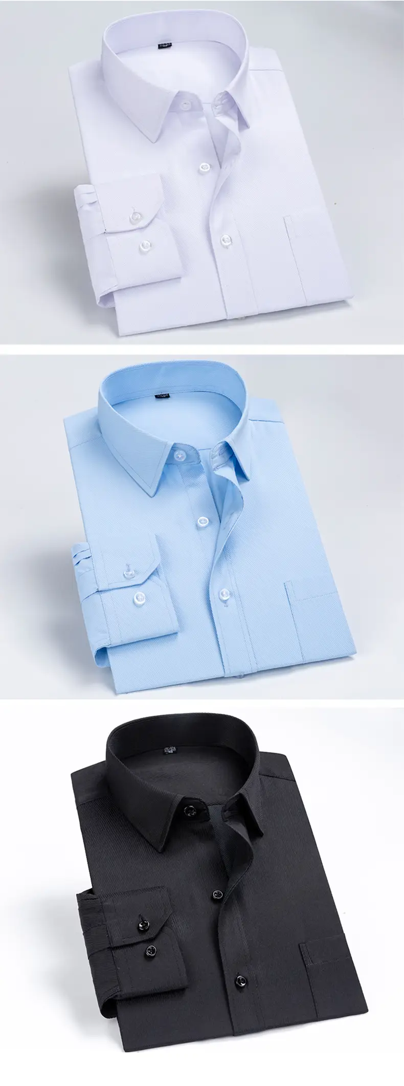 Navy Blue Slim Fit Business Shirt for Men — feature 14