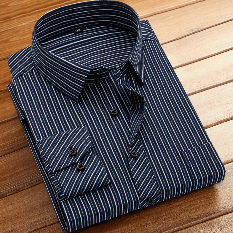 Navy Blue Slim Fit Business Shirt for Men - Image 107