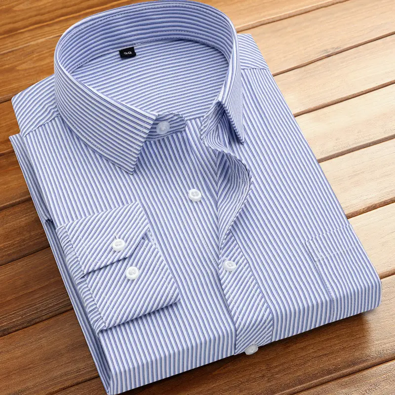 Navy Blue Slim Fit Business Shirt for Men - Image 108