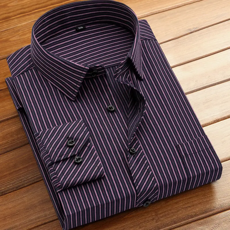 Navy Blue Slim Fit Business Shirt for Men - Image 109
