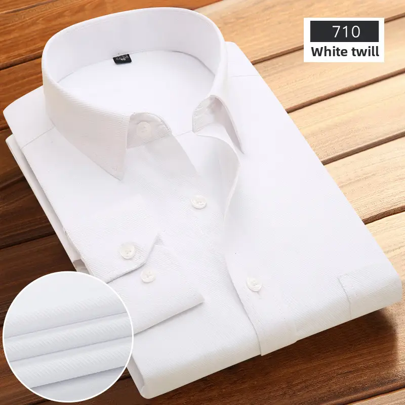 Navy Blue Slim Fit Business Shirt for Men - Image 34