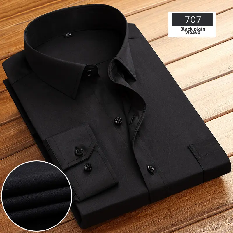 Navy Blue Slim Fit Business Shirt for Men - Image 50