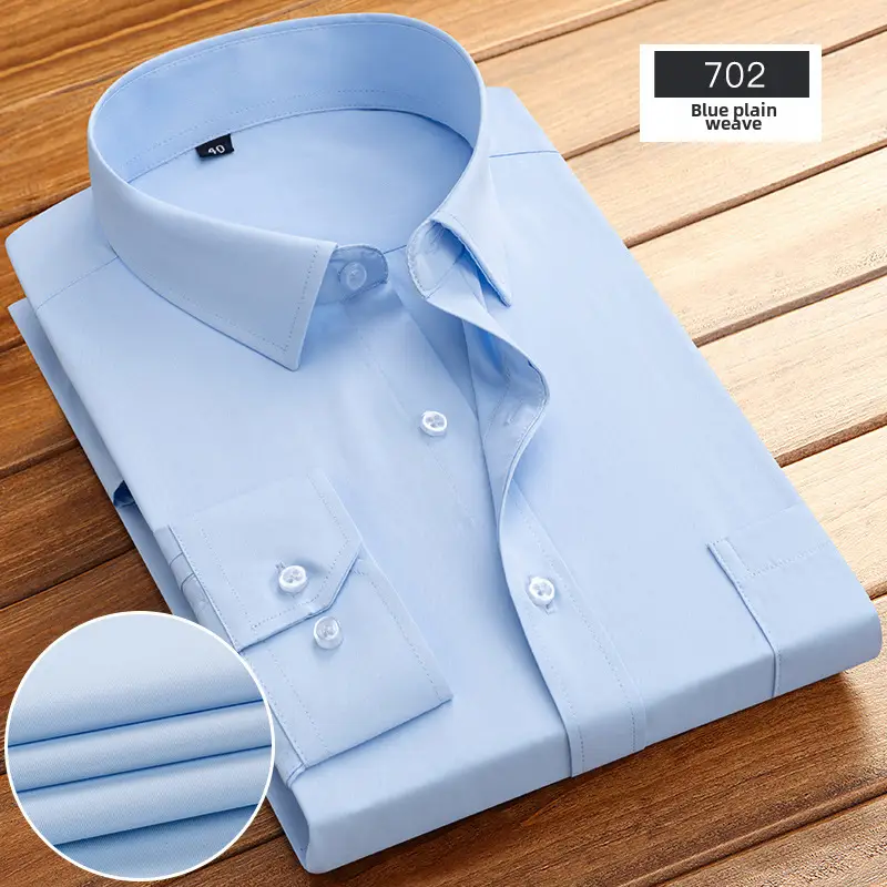 Navy Blue Slim Fit Business Shirt for Men - Image 9