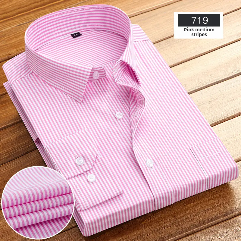 Navy Blue Slim Fit Business Shirt for Men - Image 84