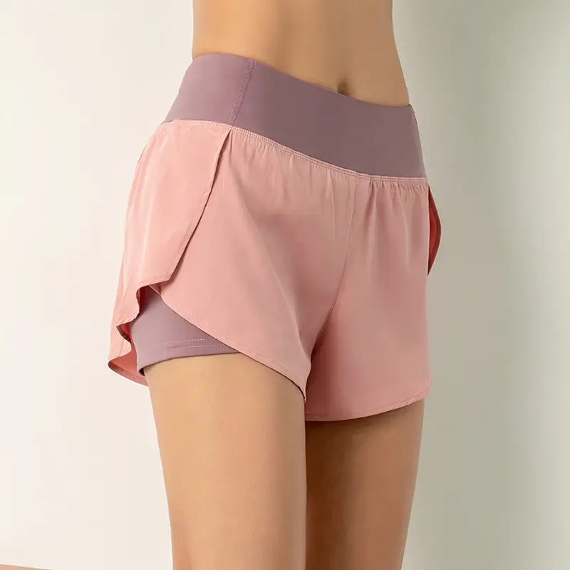 Fake Two-Piece Running Shorts for Girls Grey - Image 3
