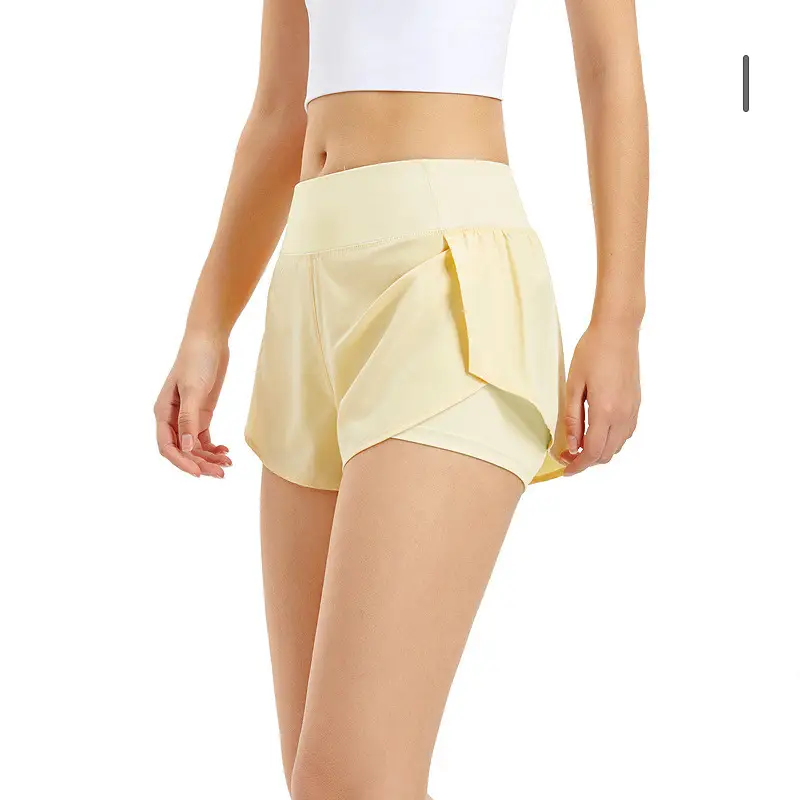 Fake Two-Piece Running Shorts for Girls Grey - Image 4