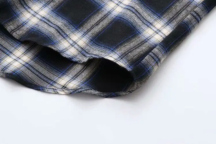Women Plaid Hooded Jacket Red Black Long Sleeve — feature 15