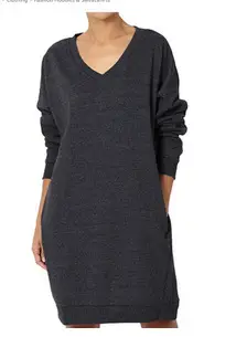 Black V-Neck Long Pullover Plus Size Women Sweatshirt - Image 3