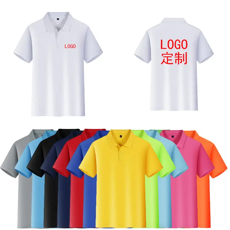Men Navy Polo Shirt Short Sleeve Embroidered Cultural Advertising - Image 15