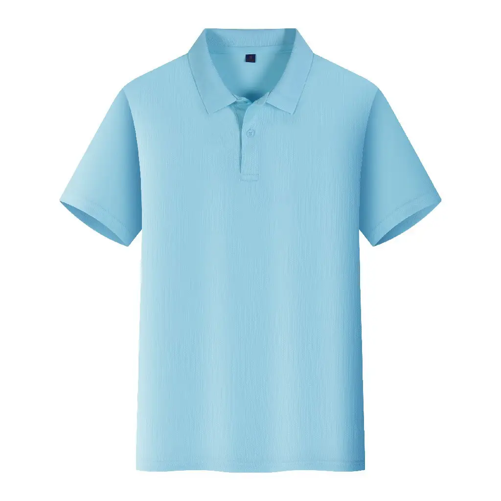 Men Navy Polo Shirt Short Sleeve Embroidered Cultural Advertising - Image 10