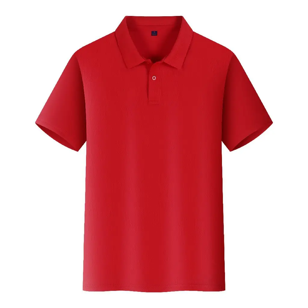 Men Navy Polo Shirt Short Sleeve Embroidered Cultural Advertising - Image 3