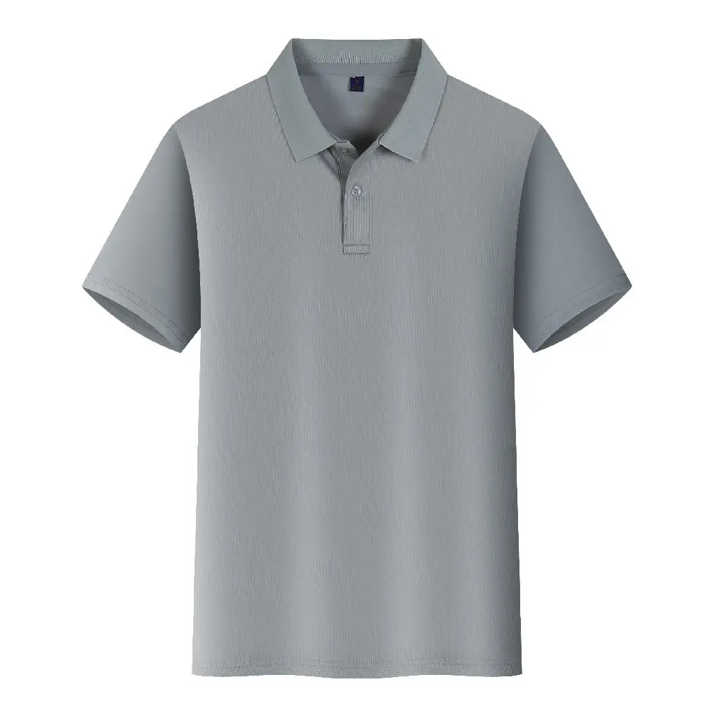 Men Navy Polo Shirt Short Sleeve Embroidered Cultural Advertising - Image 4