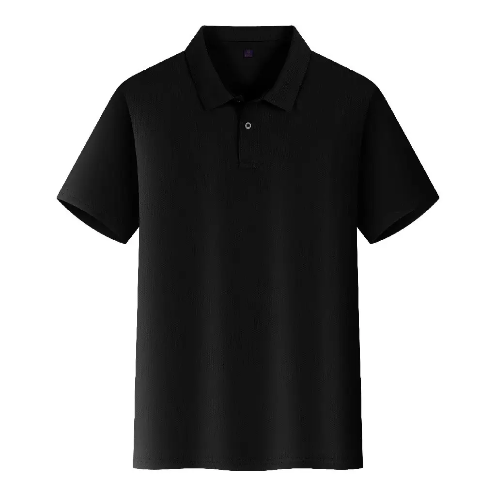 Men Navy Polo Shirt Short Sleeve Embroidered Cultural Advertising - Image 5
