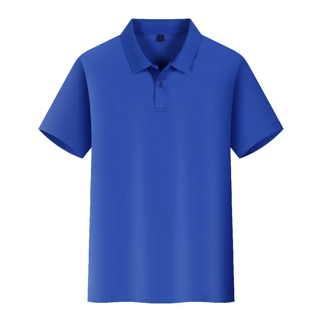 Men Navy Polo Shirt Short Sleeve Embroidered Cultural Advertising - Image 8