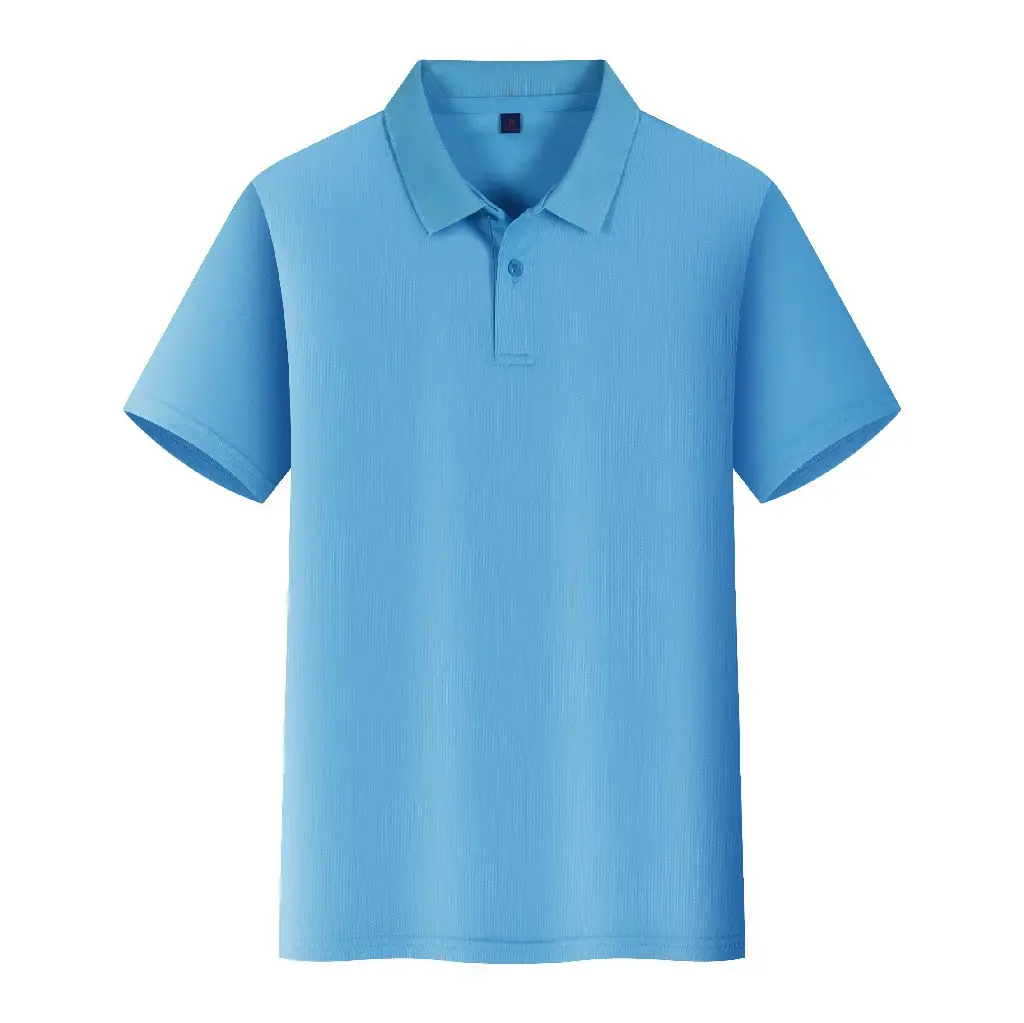 Men Navy Polo Shirt Short Sleeve Embroidered Cultural Advertising - Image 9