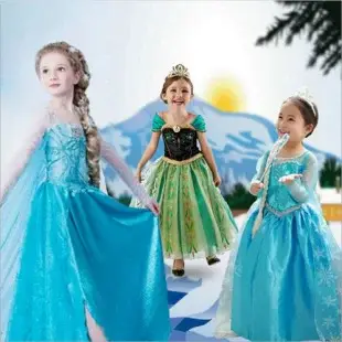Frozen Princess Dress Green Anna Sleeveless Gauze Children's Halloween Clothing — feature 3