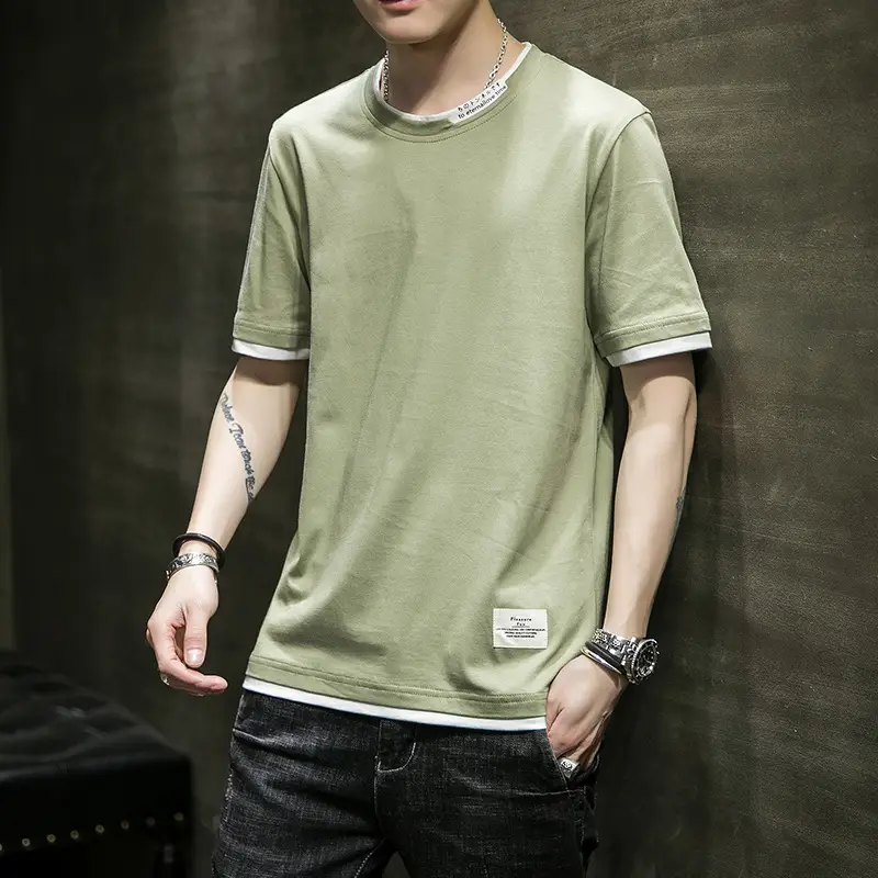 Men Black Short Sleeve T-Shirt 2025 Summer Loose Casual - Image 4