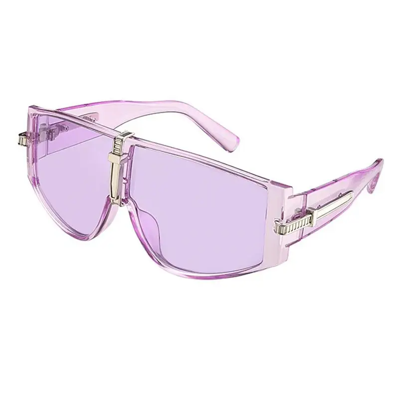 Women Anti-UV Sunglasses Orange Large Frame Korean Style