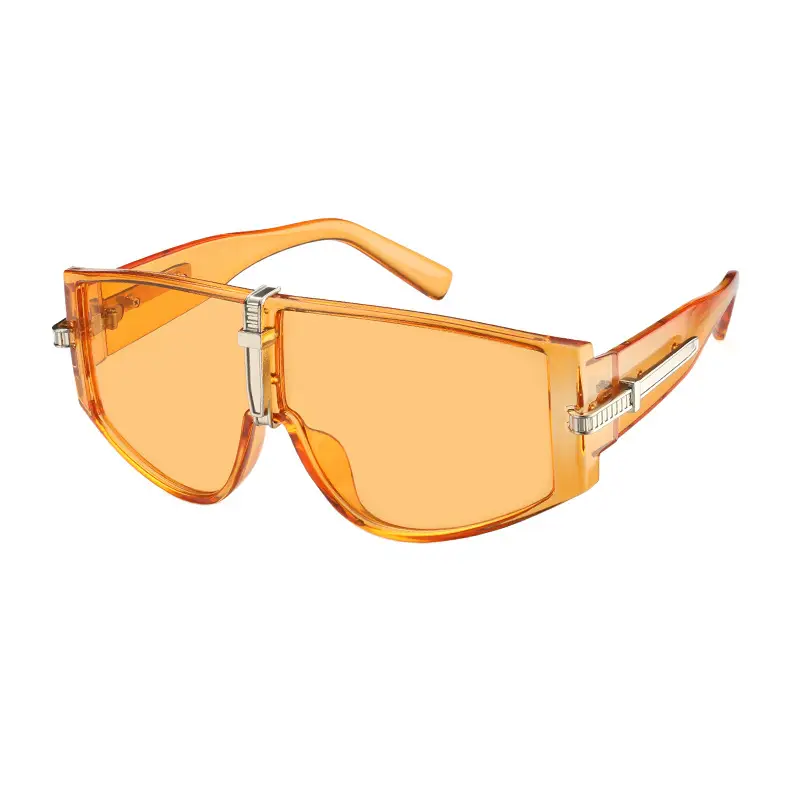 Women Anti-UV Sunglasses Orange Large Frame Korean Style