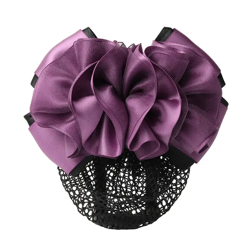 Navy Blue Crystal Bow Hairnet for Women - Image 45