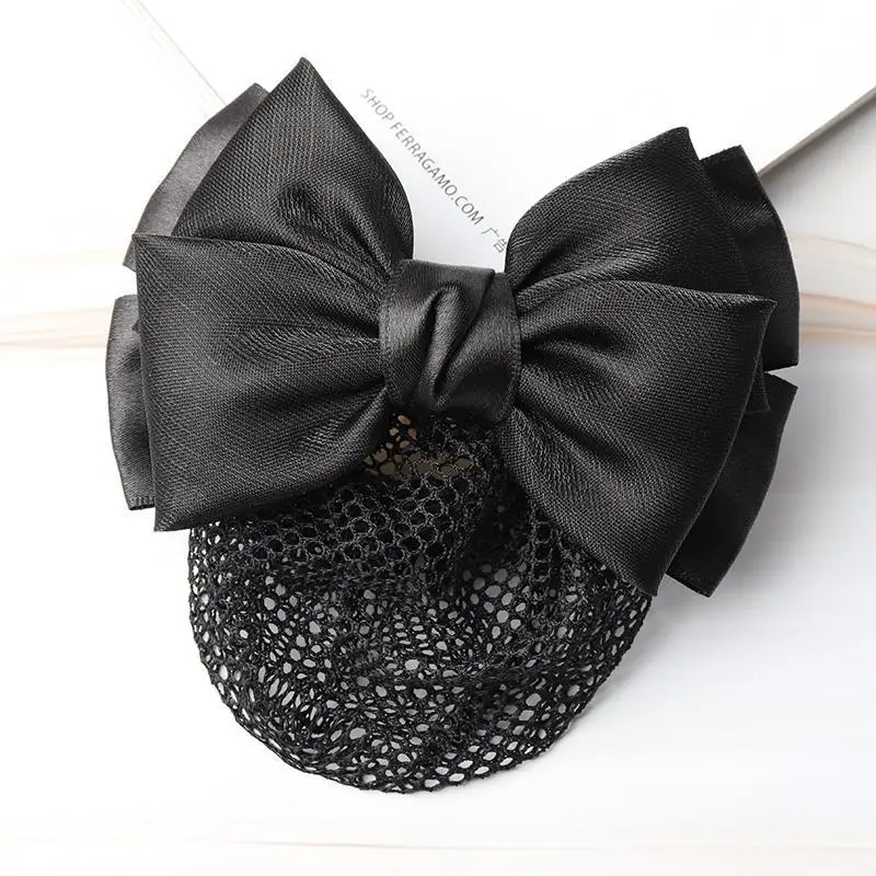 Navy Blue Crystal Bow Hairnet for Women - Image 14