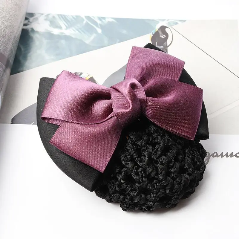 Navy Blue Crystal Bow Hairnet for Women - Image 24