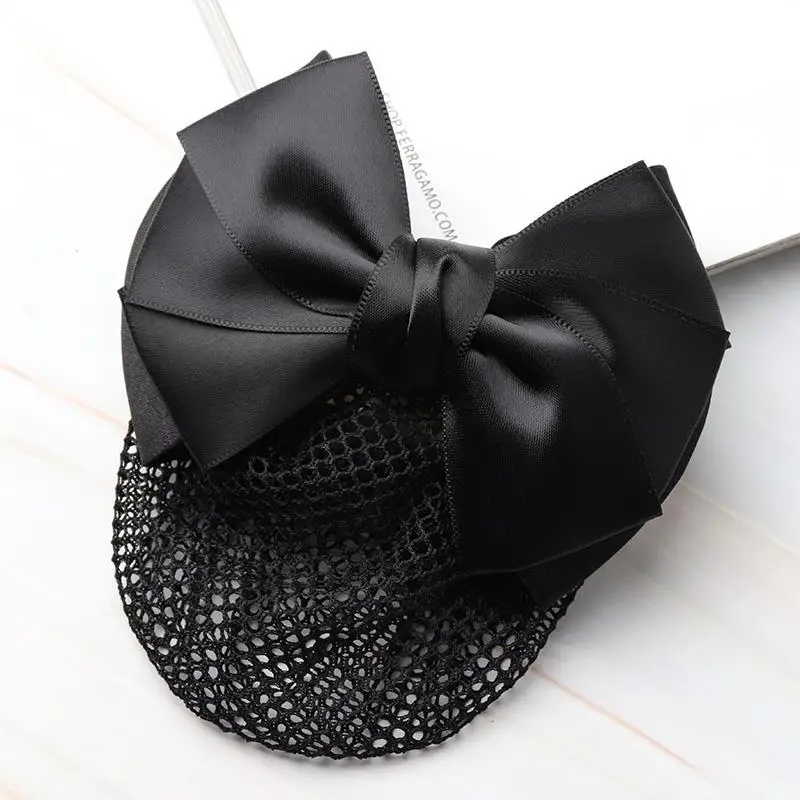 Navy Blue Crystal Bow Hairnet for Women - Image 6