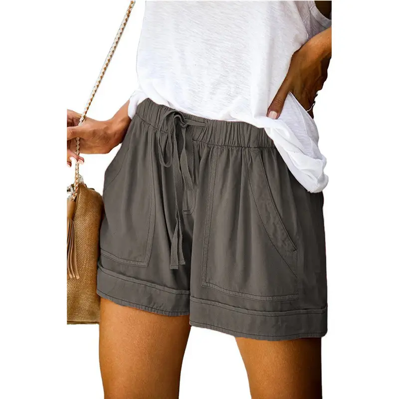 Women Light Blue High Waist Casual Shorts 2025 - Image 13