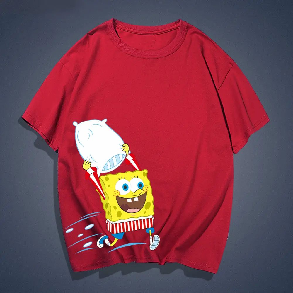 Red Cartoon Baby T-Shirt for Men Women Summer Cotton Loose Fit - Image 4